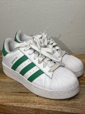 Adidas Superstar XLG White Green Sneakers Shoes Platform Sz Women’s 7